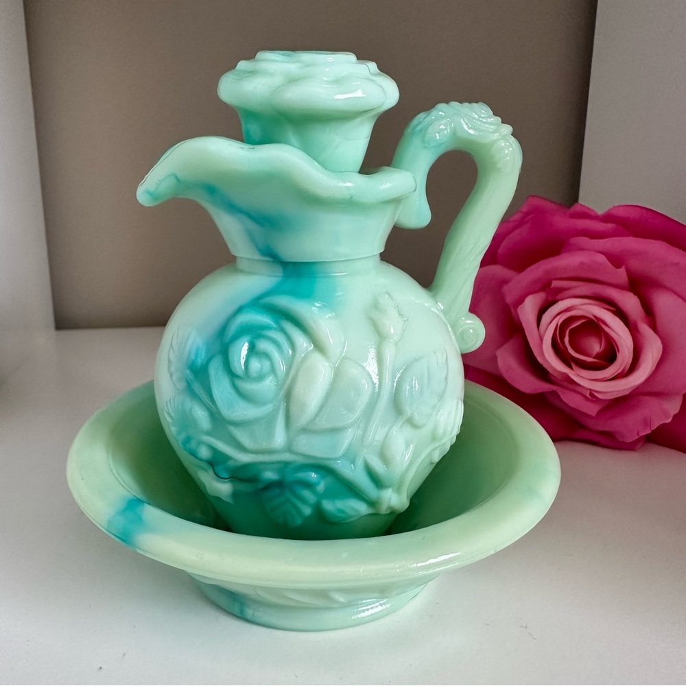 Vintage Avon Jadeite Pitcher & Bowl